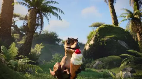 AI Video from prompt: Realistic tiny Adorable velociraptor dinosaur ju