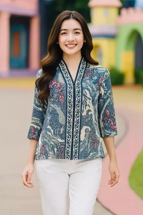 AI Video from prompt: The model walks elegantly towards the camera. Th