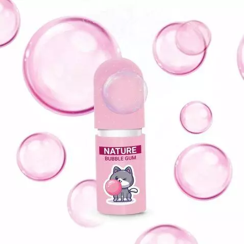 AI Video from prompt: A bottle of pink Nature chewing gum is located i