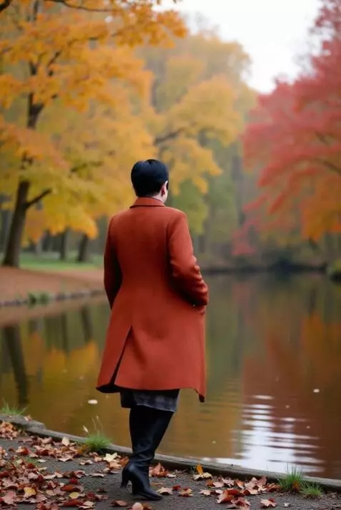 AI Video from prompt: Женщина кружится , а на нее летят листья