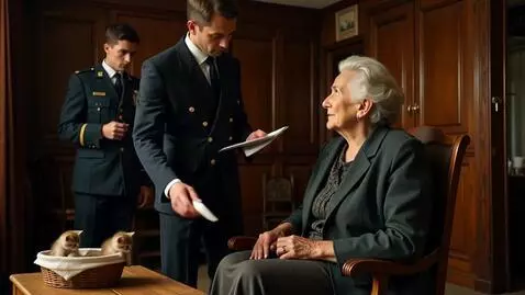 AI Video from prompt: приходит военкомат к пожелой бабушке с маленьким