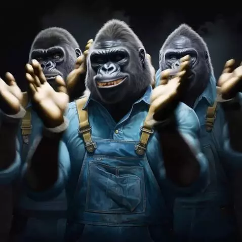 AI Video from prompt: these blue collar workers start dancing and clap