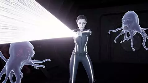 AI Video from prompt: Heroine with Light Density Control (Photonics): 