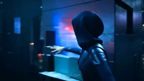 AI Video from prompt: A hooded young woman floating in a Paradoxical M