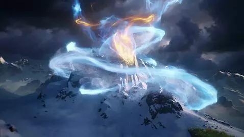 AI Video from prompt: “Sudden storm forming over the valley, wind spir