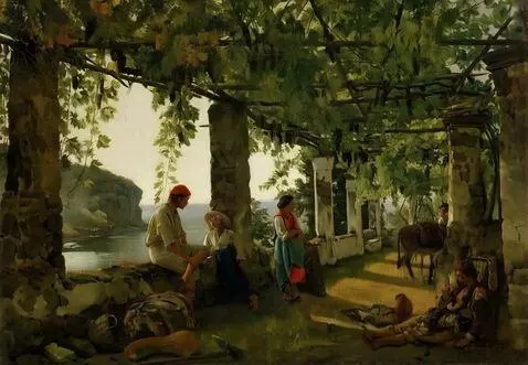 AI Video from prompt: People are relaxing on the veranda