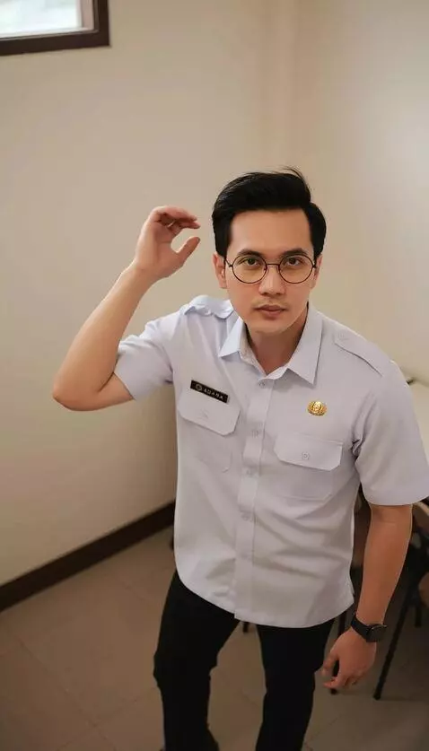 AI Video from prompt: A man is standing confidently, posing like a mod