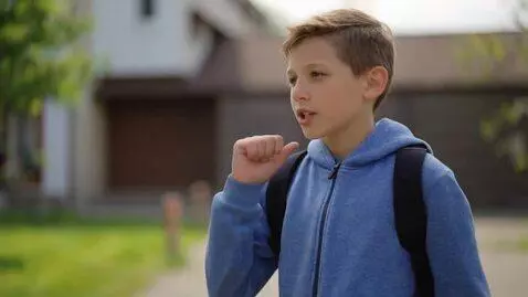 AI Video from prompt: Вид глазами мальчика который вбегает в школьный 