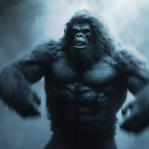 AI Video from prompt: fomo ape emerges from the mist and others appear