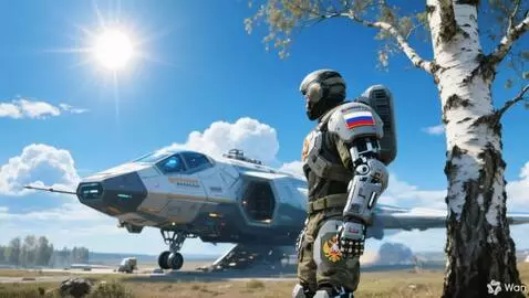 AI Video from prompt: Мужчина на фото космодесантник. Он подходит к де