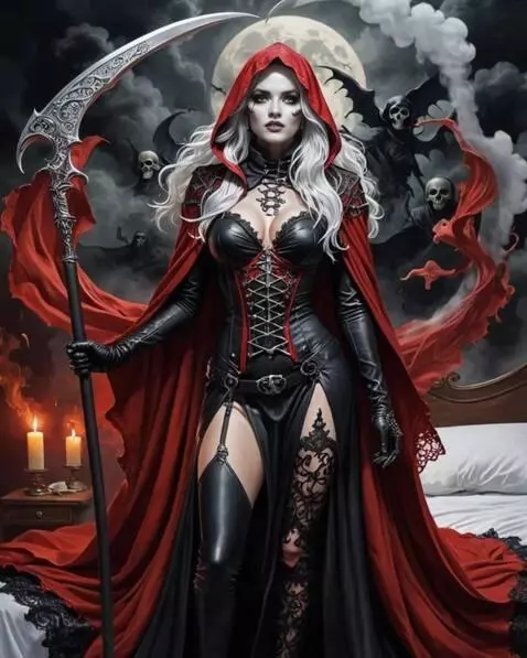 AI Video from prompt: White smoke swirls around her and the wind plays