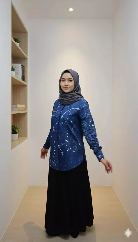 AI Video from prompt: Wanita ini bergaya seperti model, percaya diri s