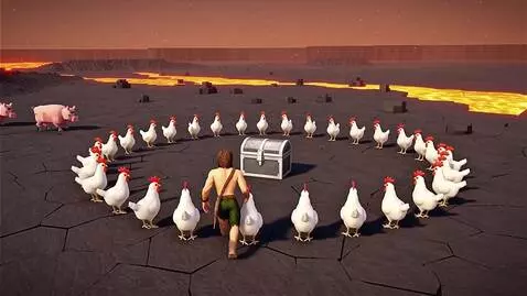 AI Video from prompt: The Nether Chicken Cult”  The video starts with 
