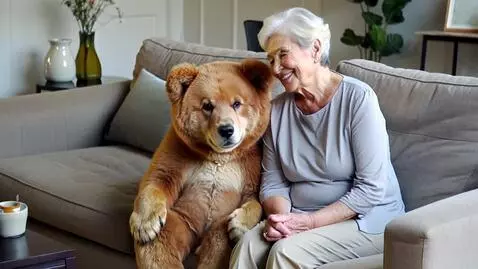 AI Video from prompt: granny and bear