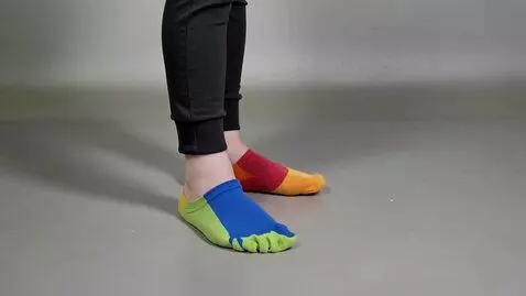 AI Video from prompt: little boy show his socks