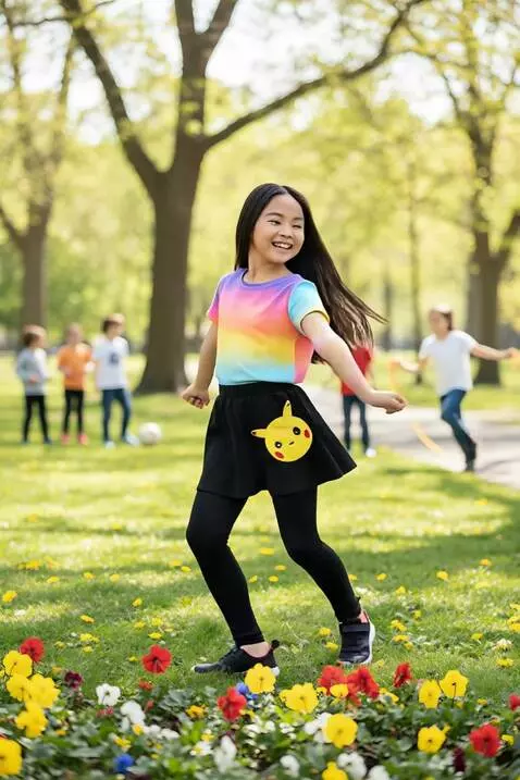 AI Video from prompt: Seorang anak tampil bahagia sedang berjoget meli