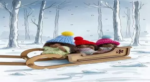 AI Video from prompt: A dynamic follow-tracking shot in a snowy forest