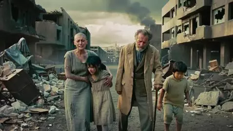 AI Video from prompt: Scene where showing all of suffering through hum