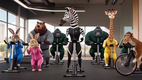 AI Video from prompt: В красивом тренажёрном зале идёт тренировка на с