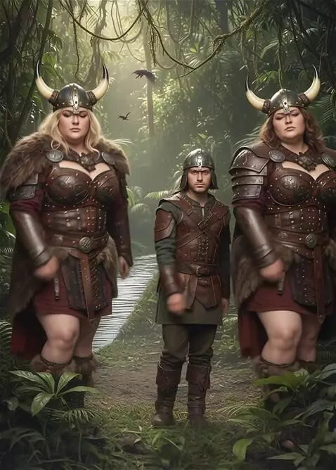 AI Video from prompt: grupa vikinga igra uzicko kolo. levo-desno uz mu