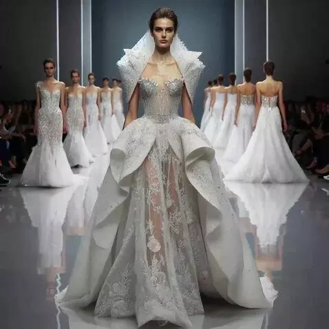 AI Video from prompt: Defilează încet,apoi face o piruetă.