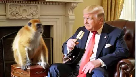 AI Video from prompt: Donald Trump is brushing hair to the golden fur 