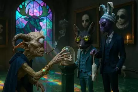 AI Video from prompt: The rats removes the dome from the cat. The purp