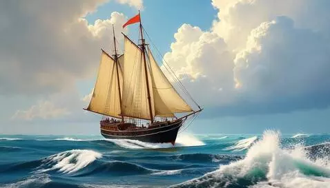 AI Video from prompt: a sailboat sailing on the waves