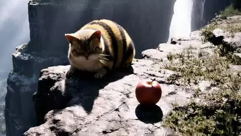 AI Video from prompt: сцена разворачивается у опасного обрыва, что сра