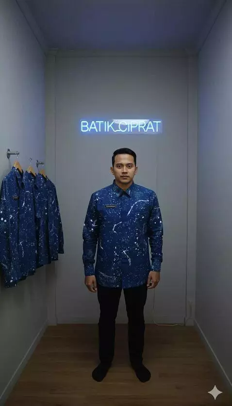 AI Video from prompt: Pria ini bergaya seperti model pakaian. Dengan p