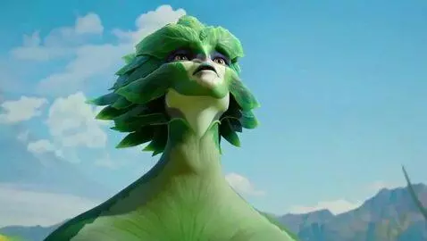 AI Video from prompt: The being looks up and gulps as we see a massive