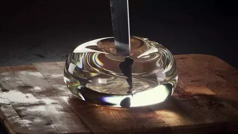 AI Video from prompt: Shot in an extreme macro perspective, the glass 