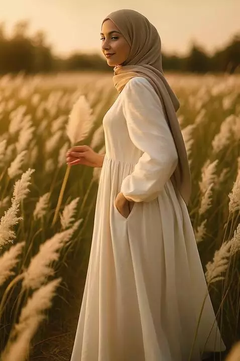 AI Video from prompt: Wanita itu mulai berputar perlahan, gaunnya bera