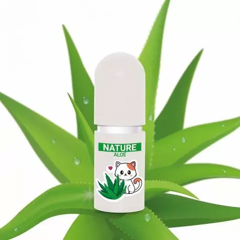 AI Video from prompt: A white bottle of aloe vera lipstick with a gree