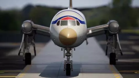 AI Video from prompt: Create a runway landing footage. View from the f