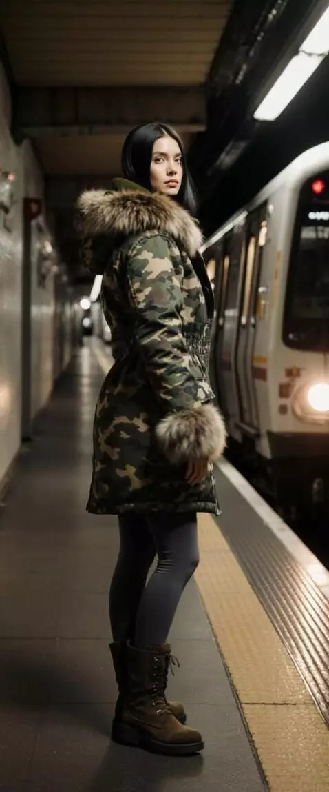 AI Video from prompt: Pov,  static camera. The subway train is arrivin