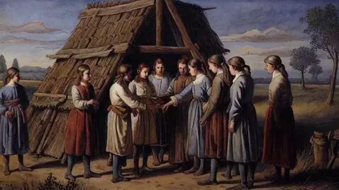 AI Video from prompt: Cinematic frame, colored pencil drawing. The Rus