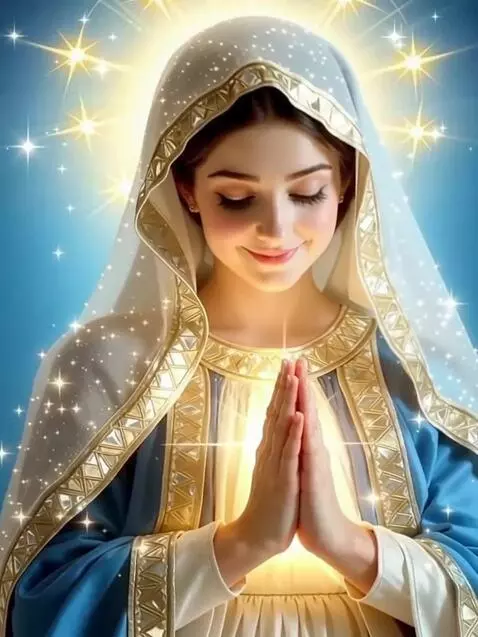 AI Video from prompt: Девушка улыбается и молится Богу