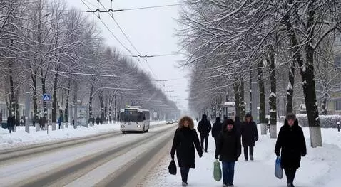 AI Video from prompt: Троллейбус скользит по снегу и переворачивается 