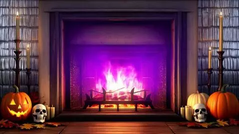 AI Video from prompt: old huge fireplace with wood, huge fire burning 