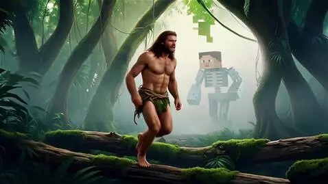 AI Video from prompt: TarzanCraft vs Talking Chicken & Minecraft Siren