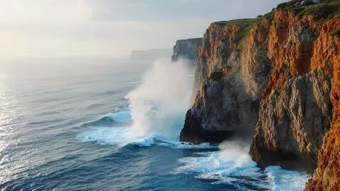 AI Video from prompt: Static frame, wave movement