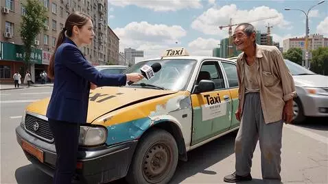 AI Video from prompt: Cinematic video, full shot. An elderly hunchback