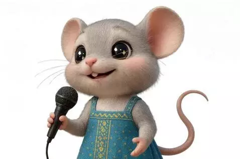 AI Video from prompt: The mouse's mouth opens/closes smoothly to the b