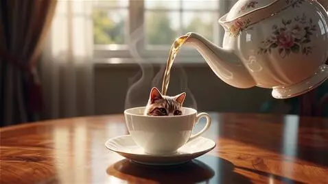 AI Video from prompt: A highly realistic scene of a teapot pouring a l