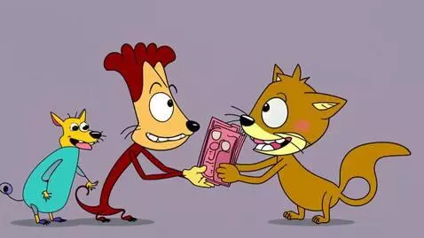 AI Video from prompt: мультяшный стиль, Буратино плачет, кот и лиса с 