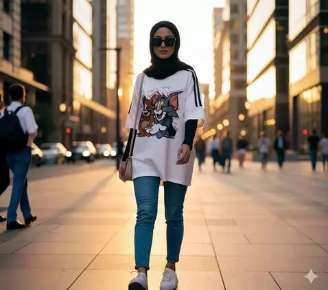 AI Video from prompt: Seorang model berpose keren ke depan kamera, kam