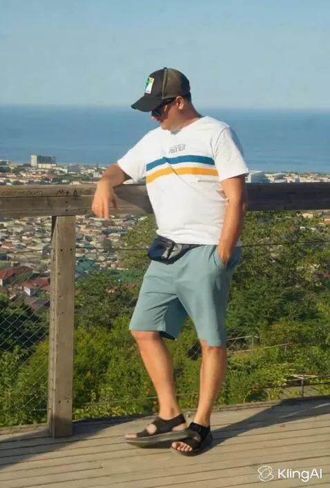 AI Video from prompt: A man is filmed from above and he is looking at 