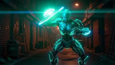 AI Video from prompt: Off the Grid wearing cyberlimbs of video game li
