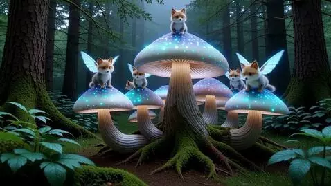 AI Video from prompt: Little buddies taking flight on top the light of